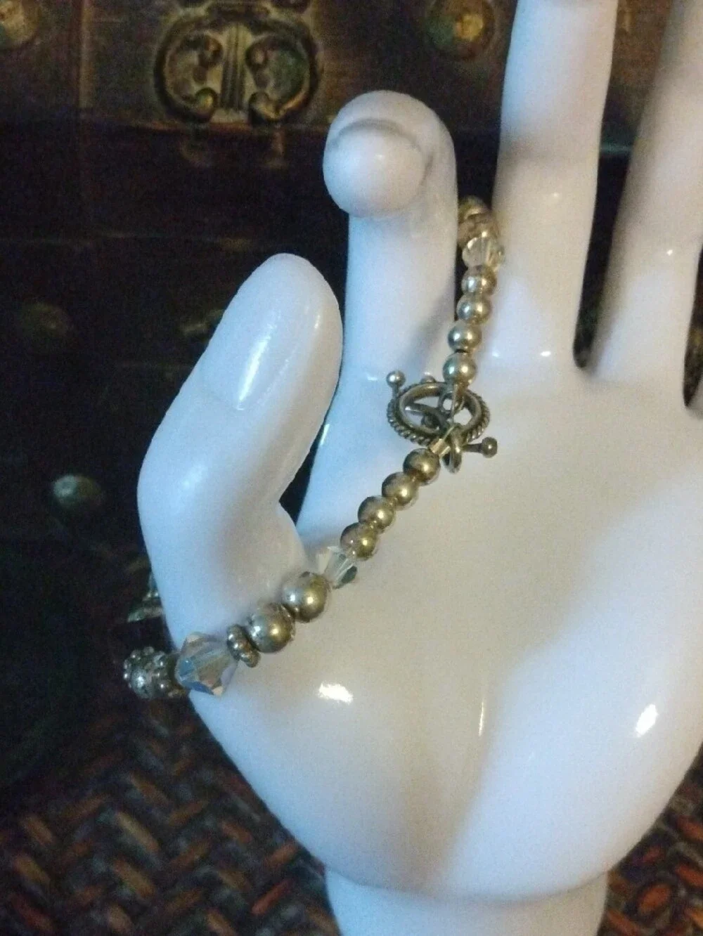 Purple Crystal & Gold Bead Bracelet - Women Jewelry